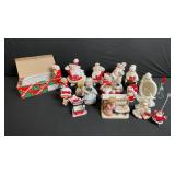Vintage Ceramic Christmas Figurines Set - Santas, Angels & Nativity Scenes