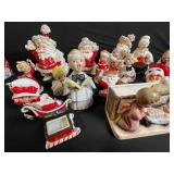 Vintage Ceramic Christmas Figurines Set - Santas, Angels & Nativity Scenes