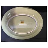 Vintage Serving Dishes Lot: Red Wing USA, Grapevine-Embossed Silver Platter & Ceramic Trays