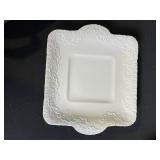 Vintage Serving Dishes Lot: Red Wing USA, Grapevine-Embossed Silver Platter & Ceramic Trays