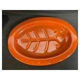 Vintage Serving Dishes Lot: Red Wing USA, Grapevine-Embossed Silver Platter & Ceramic Trays