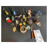 Vintage Miniature Collectibles Lot - Figurines, Woodwind Instruments & Pottery