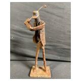 Vintage Rusty Wire Iron Sculpture Set - Swing-Frame Figures Garden Decor