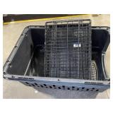 Plastic Storage Tote Bin with Metal Wire Rack Insert - Large Capacity
