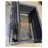 Plastic Storage Tote Bin with Metal Wire Rack Insert - Large Capacity