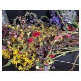 Assorted Dried Flower Wreaths & Bouquets - Multi-Color Floral Stems for Craft Decor