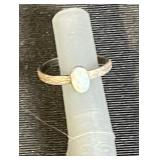 Opal Ring - Oval Cabochon, Gold-Tone Band