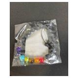 Colorful Square Bead Necklace on Teal Cord - Rainbow Handmade Jewelry