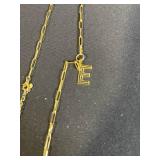 Fair Anita Jewelry Lot of 5: Earrings, White Bead Necklace, Gold Chain, Black Bracelet, Coin Pendant