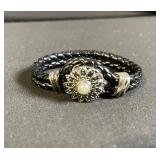 Fair Anita Jewelry Lot of 5: Earrings, White Bead Necklace, Gold Chain, Black Bracelet, Coin Pendant