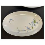 East German Porcelain Oval Plates - Blue Floral Vine Pattern - 9 in - Assorted Set