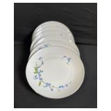 East German Porcelain Oval Plates - Blue Floral Vine Pattern - 9 in - Assorted Set
