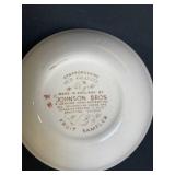 Johnson Bros Old Granite Fruit Sampler Teacups & Plates - Staffordshire, England