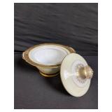 Franciscan Fremont China - Vintage White & Gold Rim Dinnerware Set with Lidded Tureen