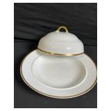 Franciscan Fremont China - Vintage White & Gold Rim Dinnerware Set with Lidded Tureen