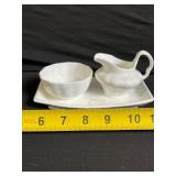 Franciscan Fremont China - Vintage White & Gold Rim Dinnerware Set with Lidded Tureen