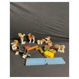 Fisher-Price Circus Wooden Toy Set - Red Wagon, Ladders, Trains & Figures