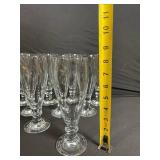 Glassware Set - Frosted Tumblers (9) & Clear Champagne Flutes (12)