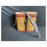 Vintage Wooden Coat Rack with 3 Iron Hooks - Includes Picnic Case & Wine Accessories