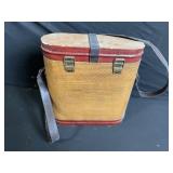 Vintage Wooden Coat Rack with 3 Iron Hooks - Includes Picnic Case & Wine Accessories