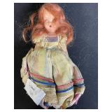 Three Vintage Cloth Dolls - Floral Dresses - 9 in Tall