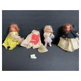 Vintage Cloth Doll Lot - 4 Dressed Dolls with Outfits, Hats & Accessories