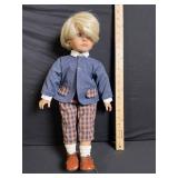 Blonde Fashion Doll - Denim Jacket & Orange Plaid Pants