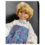 Doll 63078 - Vintage Floral Print Pinafore & White Lace Blouse Outfit