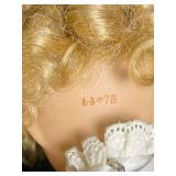 Doll 63078 - Vintage Floral Print Pinafore & White Lace Blouse Outfit