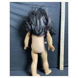 American Girl-Style Doll with Long Black Hair, Tan Vinyl Body
