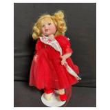 Three Vintage Fashion Dolls Lot - Blue-Striped Dress, Red Tulle Gown, Pink Striped Outfit