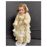 Vintage Wendy Lawton Doll - Porcelain Head, Ivory Lace Dress & Bonnet