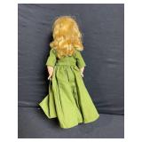 Vintage Vinyl Fashion Dolls - 2-Piece Lot in Green Floral and Olive Dresses