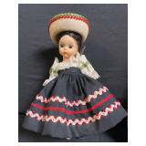 Dolls - Vintage Cloth Dolls in Traditional Dresses - Navy Dress, Green Polka-Dot Dress