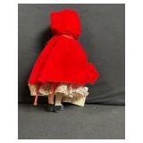 Vintage Cloth Doll Lot - Large Red-Caped Girl, Floral Dress + 2 Mini Dolls + Gift Box