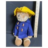 Teddy Bear Plush With Blue Coat And Yellow Hat - 9-11 Inches Tall