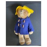 Teddy Bear Plush With Blue Coat And Yellow Hat - 9-11 Inches Tall