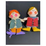 Assorted Plush Toys - 4-Piece Lot (Teddy Bear, 2 Rag Dolls, Dragon)