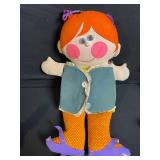 Assorted Plush Toys - 4-Piece Lot (Teddy Bear, 2 Rag Dolls, Dragon)