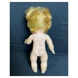 Lot of 3 Vintage Dolls: Bald Baby, Nude Toddler & Clown Rag Doll with Clothes