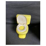 Dollhouse Miniature Yellow Bathroom Set - Bathtub, Sink & Toilet with Baby Doll