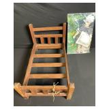 Linnea Doll Clothes - Red Plaid Skirt & Wooden Doll Rack