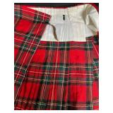 Linnea Doll Clothes - Red Plaid Skirt & Wooden Doll Rack