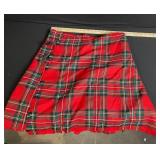 Linnea Doll Clothes - Red Plaid Skirt & Wooden Doll Rack