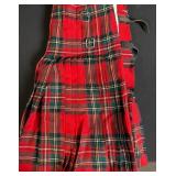 Linnea Doll Clothes - Red Plaid Skirt & Wooden Doll Rack