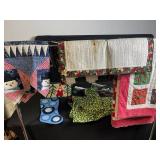 Nordic Pattern Knit Sweater Lot + Orange Cardigan + Holiday Quilts & Textiles Bundle