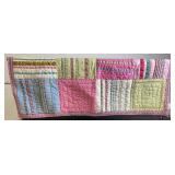Handmade Patchwork Kids Quilt - Pink Pastel Scrappy Quilt For Nursery Or Bed