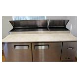 BISON BPT 67", 2 Door, Pizza Prep Table Refrigerator Commercial NSF
