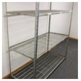 Stainless Steel Commercial 4 Tiers Shelving 75" High X 59" Wide X 12,5" Deep