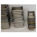 Stainless Steel Commercial Containers For Prep Tables & Fridges. Approx. 45 Pan